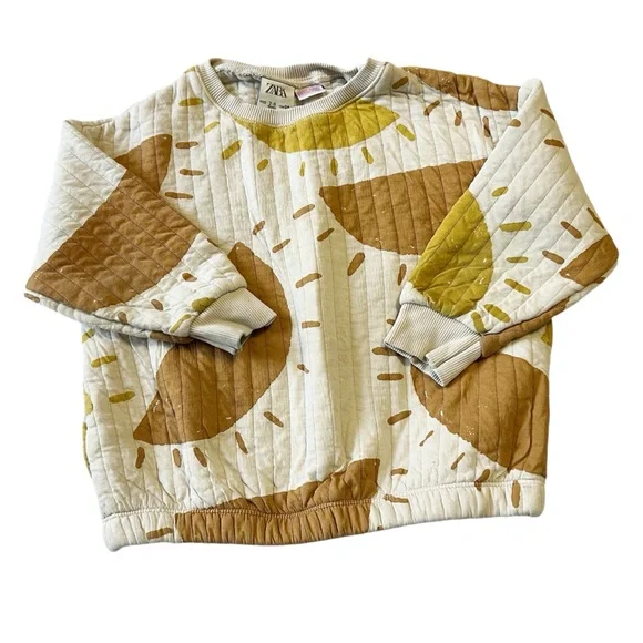 Zara Kids Quilted Easy Fit Sun Block Print Sweatshirt 2-3 Years - Picture 1 of 5